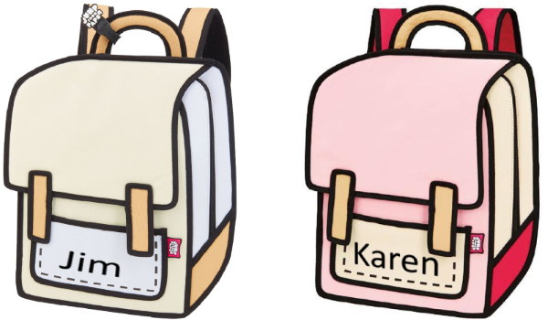 Brown and Pink backpacks